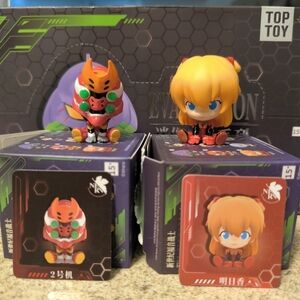 Top Toy Blind Box Neogenesis Evagelion Asuka and Number 2  / 2pcs mini figure